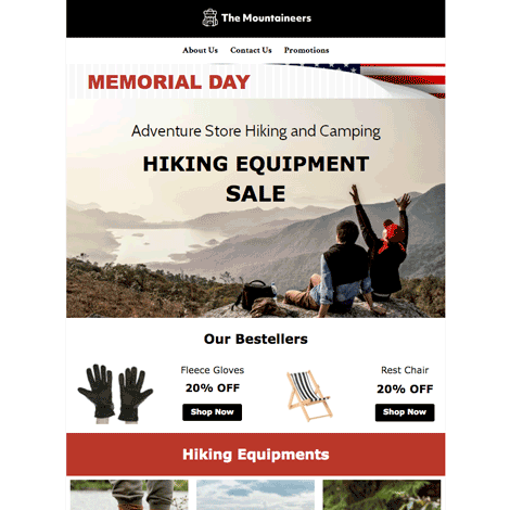 Memorial Day Outdoor Adventure Sale